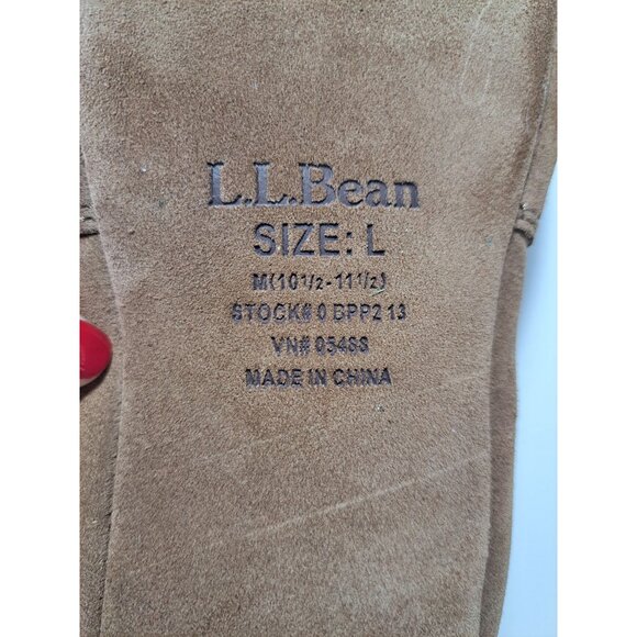 L.L.Bean Suede Sole Knit Slipper Socks For Men Size L M(10 1/2-11 1/2) Gray/Brow - Picture 3 of 10